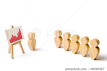 Wooden figures of people stand in the formation Wooden figures of people stand in the formation 48090467