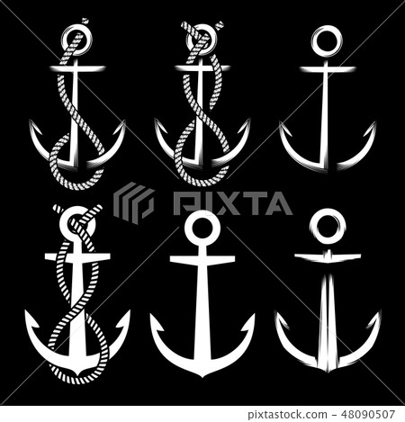 vintage white colored anchors 48090507