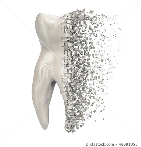 Tooth decay concept, 3D rendering 48091053