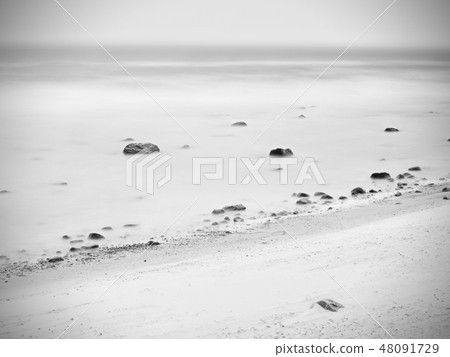 Tranquility long exposure sea. Romantic atmosphere Tranquility long exposure sea. Romantic atmosphere 48091729