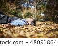 Agriculture, farmer, farming, countryside, youth, break, autumn, leaves, maple 48091864