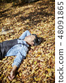 Agriculture, farmer, farming, countryside, youth, break, autumn, leaves, maple 48091865