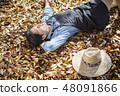 Agriculture, farmer, farming, countryside, youth, break, autumn, leaves, maple 48091866