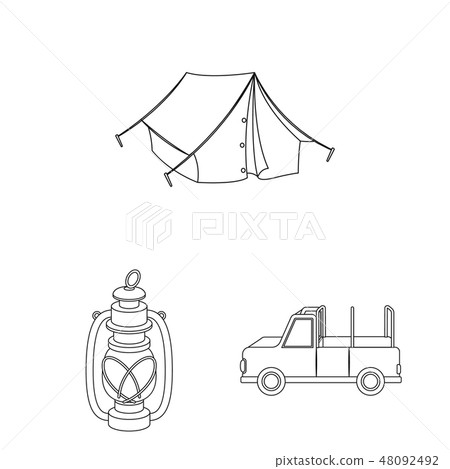 African Safari outline icons in set collection for design. Trophies and equipment for Safari vector African Safari outline icons in set collection for design. Trophies and equipment for Safari vector 48092492