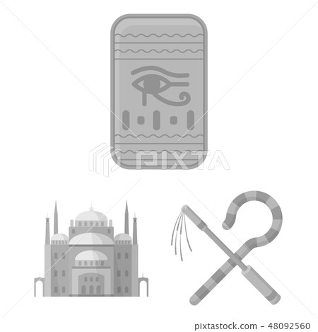 Ancient Egypt monochrome icons in set collection for design. The reign of Pharaoh vector symbol Ancient Egypt monochrome icons in set collection for design. The reign of Pharaoh vector symbol 48092560