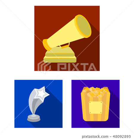 Film awards and prizes flat icons in set collection for design. The World Film Academy vector symbol Film awards and prizes flat icons in set collection for design. The World Film Academy vector symbol 48092893