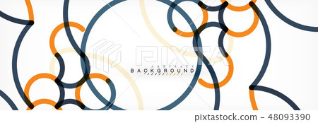 Curly lines abstract background, color overlapping linear texture 48093390