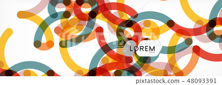 Curly lines abstract background, color overlapping linear texture 48093391