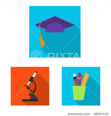Vector illustration of education and learning symbol. Set of education and school stock symbol for 48093550