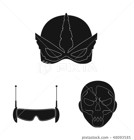 Vector design of hero and mask icon. Set of hero and superhero stock vector illustration. 48093585