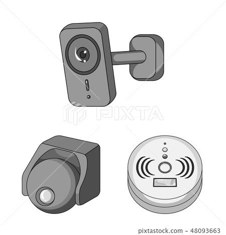 Isolated object of cctv and camera sign. Set of cctv and system stock vector illustration. 48093663