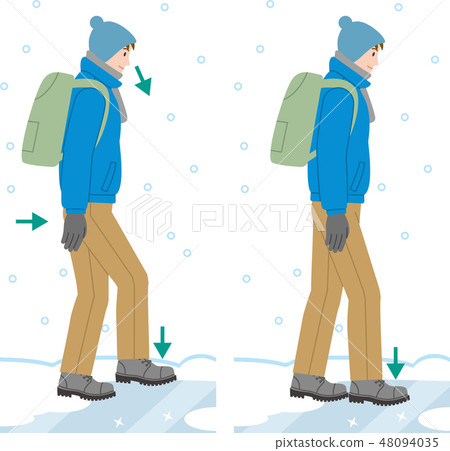 How to walk on snowy / frozen road 48094035