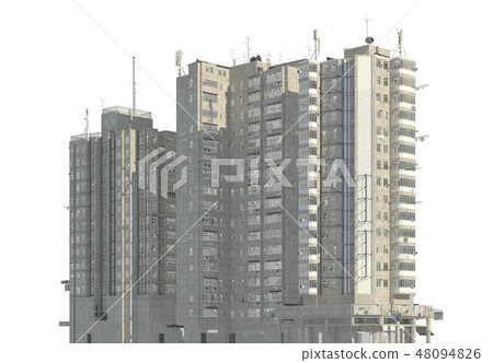 Slums buildings isolated on white background 3d illustration 48094826