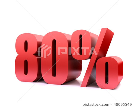 eighty percent 80% symbol .3d rendering - Stock Illustration [48095549 ...