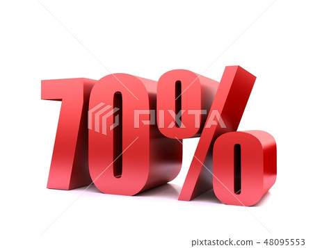 seventy percent 70 symbol .3d rendering Stock Illustration [48095553