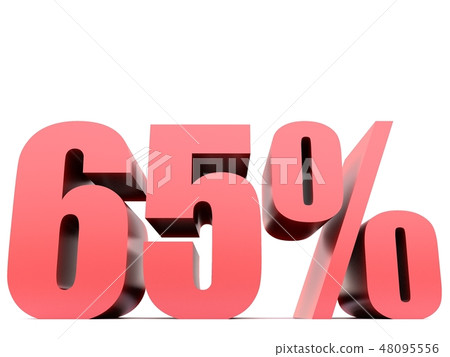 sixty five  percent 65% symbol .3d rendering 48095556