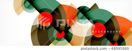 Circle geometric composition abstract background design, cover, template, brochure, flyer. 48095989