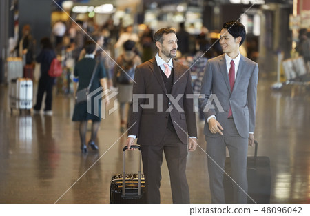 A businessman at a business trip abroad 48096042