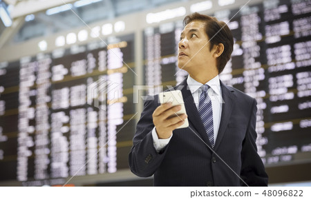 A businessman at a business trip abroad 48096822