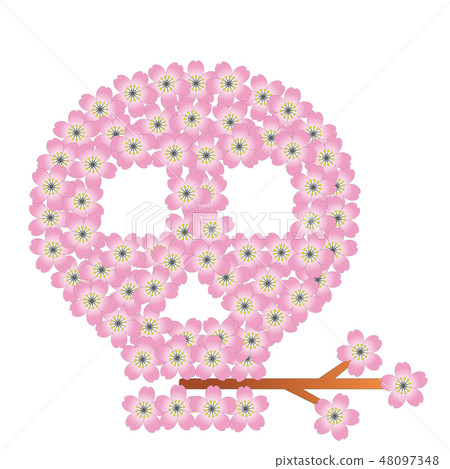 Cherry blossoms and squirrel (skull) Cherry blossoms and squirrel (skull) 48097348