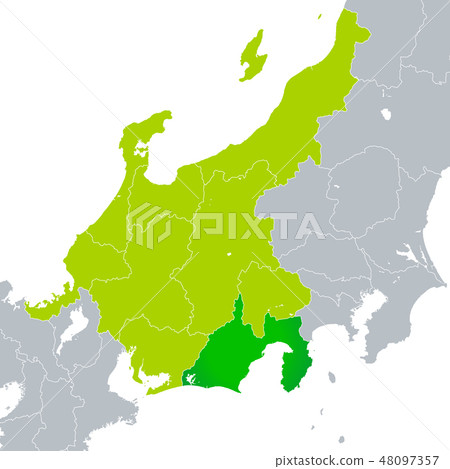 Shizuoka Prefecture Map and Chubu Region Shizuoka Prefecture Map and Chubu Region 48097357