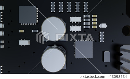 Closeup of electronic circuit board 48098584