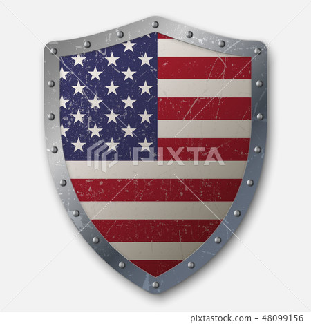 Old Shield with Flag Old Shield with Flag 48099156