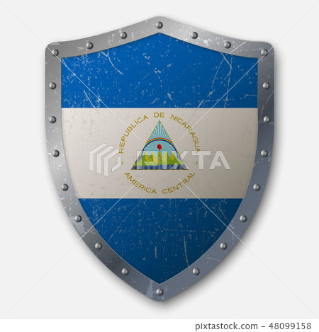 Old Shield with Flag Old Shield with Flag 48099158