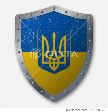 Old Shield with Flag Old Shield with Flag 48099172