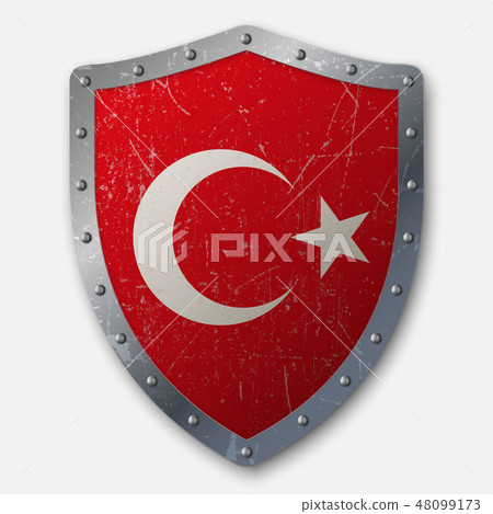 Old Shield with Flag 48099173