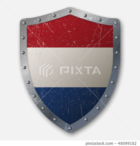 Old Shield with Flag Old Shield with Flag 48099182