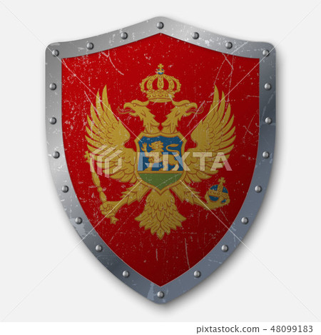 Old Shield with Flag 48099183
