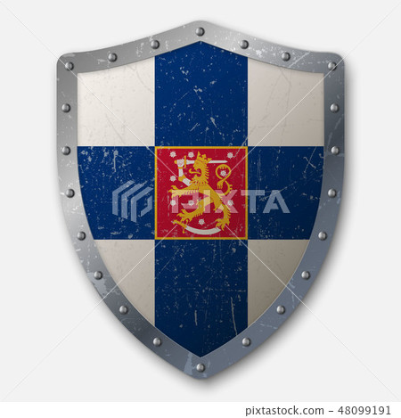 Old Shield with Flag 48099191
