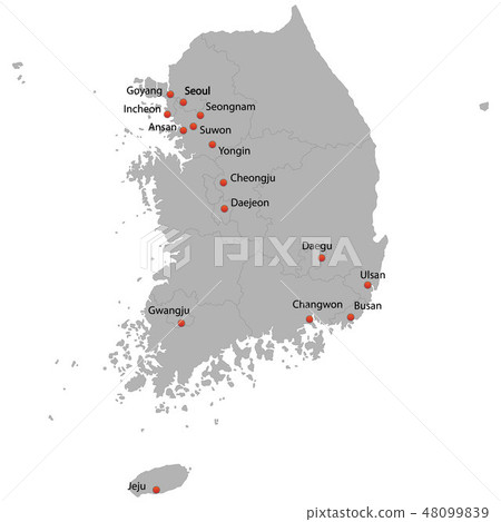 detailed map of the South Korea 48099839