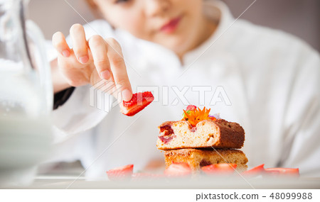 Cooker Female Food Pastry Cheese Cooker Female Food Pastry Cheese 48099988