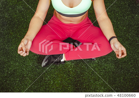 woman doing stretching 48100660