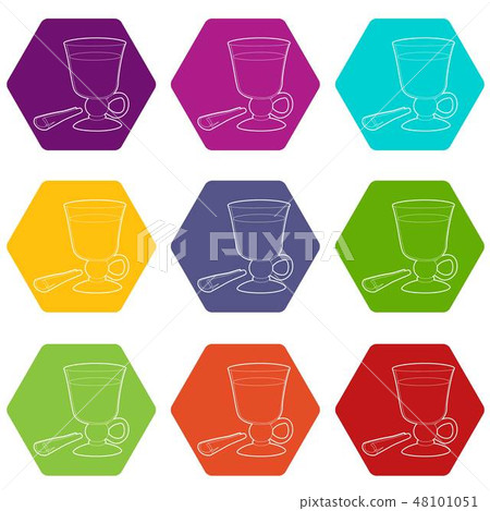 Mulled wine icons set 9 vector 48101051