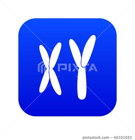 Human chromosomes icon digital blue 48101083