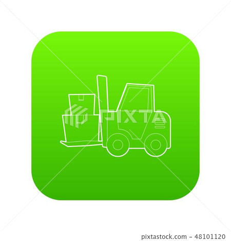 Forklift icon green vector 48101120