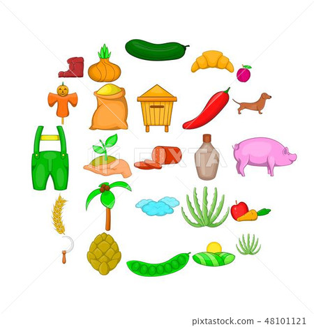 Manual labor icons set, cartoon style Manual labor icons set, cartoon style 48101121