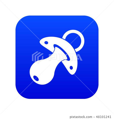 Baby pacifier icon digital blue 48101241
