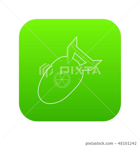 Atomic bomb icon green vector Atomic bomb icon green vector 48101242