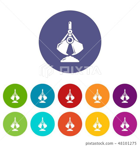 Excavator bucket icons set vector color 48101275