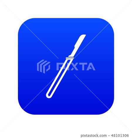 Scalpel icon digital blue 48101306