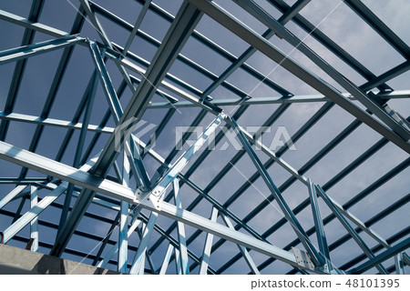 Structure of steel roof frame. 48101395