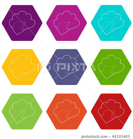 Outgoing database icons set 9 vector 48101403