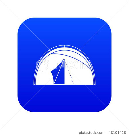 Dome tent icon digital blue 48101428