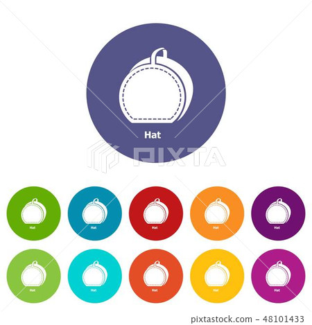 Hat bag icons set vector color 48101433