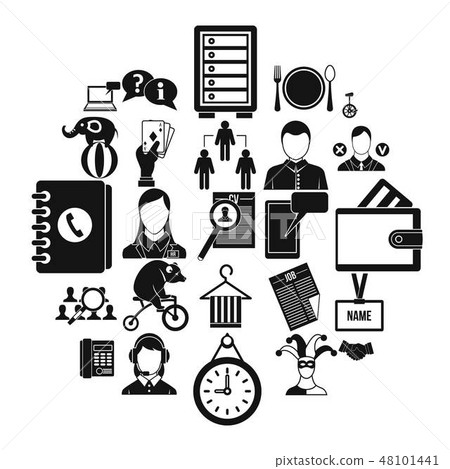 Business intelligence icons set, simple style Business intelligence icons set, simple style 48101441