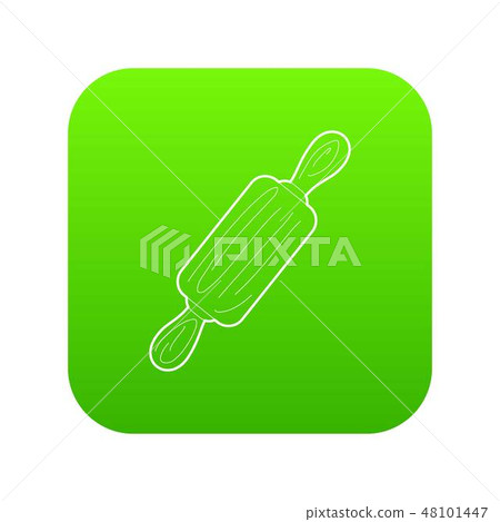 Rolling pin icon green vector Rolling pin icon green vector 48101447